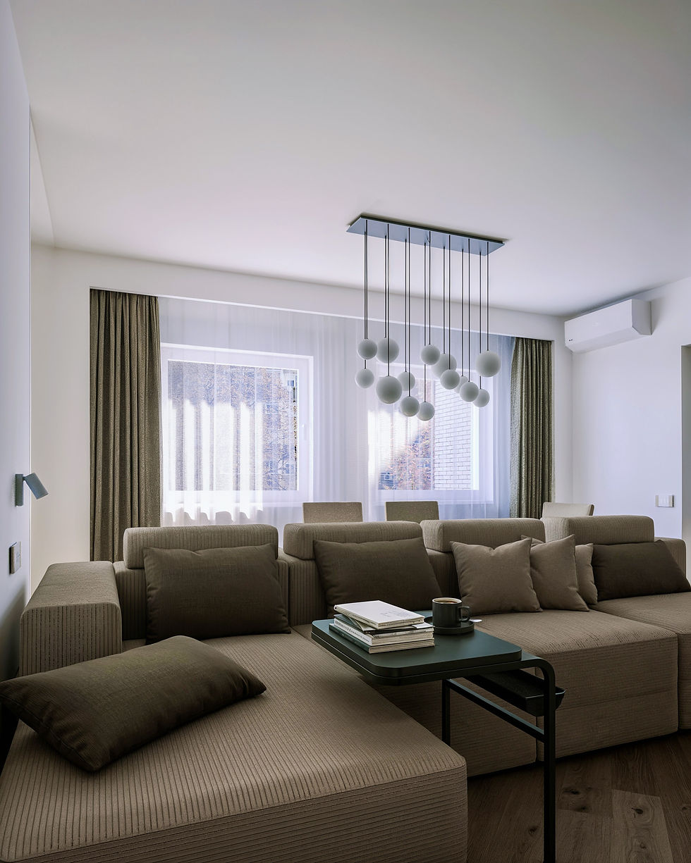 Гостиная комната. Вид на обеденную зону