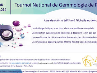 L'AFG prépare son 2ème Tournoi national de Gemmologie !