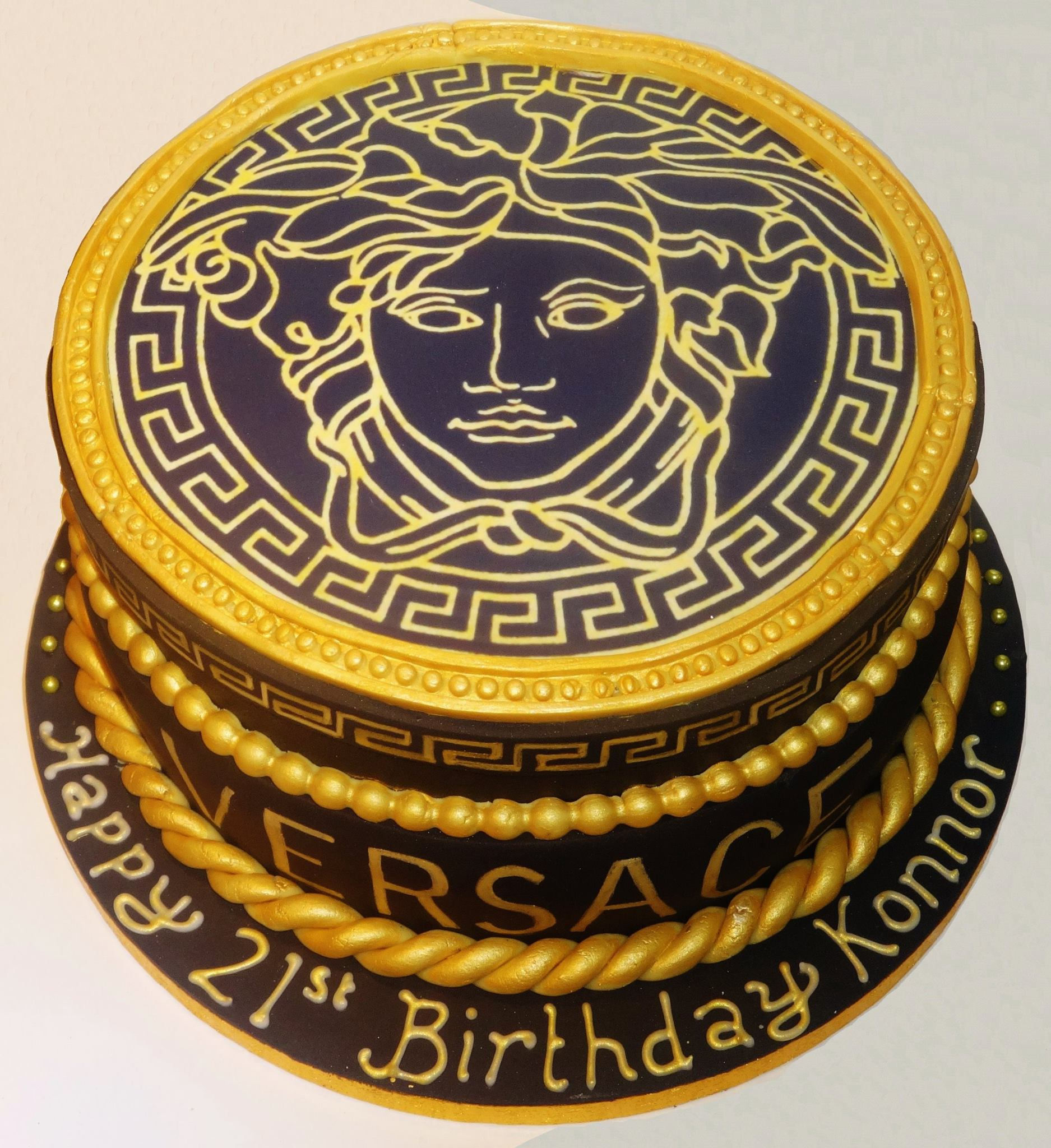 Black & Gold Designer Versace Cake