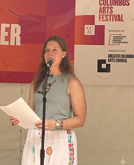 JL Smither reading during the Columbus Arts Festial, 13 June 2026