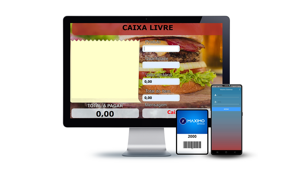 Pdv com comanda, caixa para loja