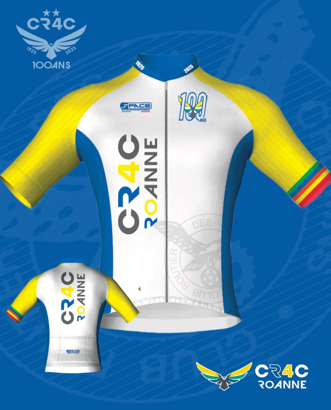 Maillot Manches Courtes – Édition Centenaire CR4C Roanne 🎽 100 ans d’histoire d
