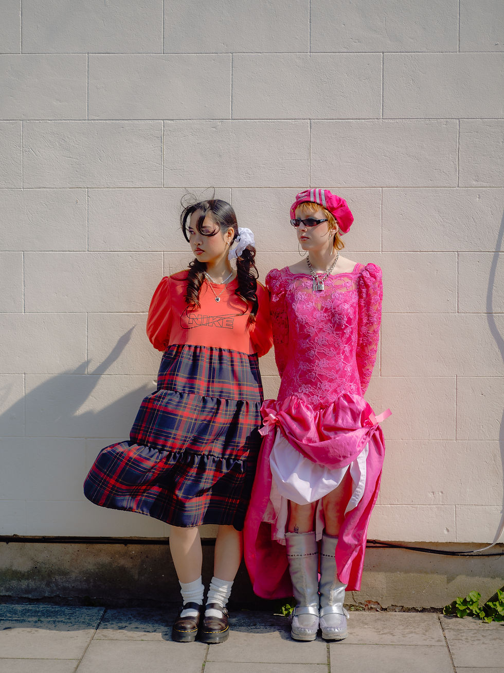 Thumbnail: Nike puff sleeve tartan babydoll