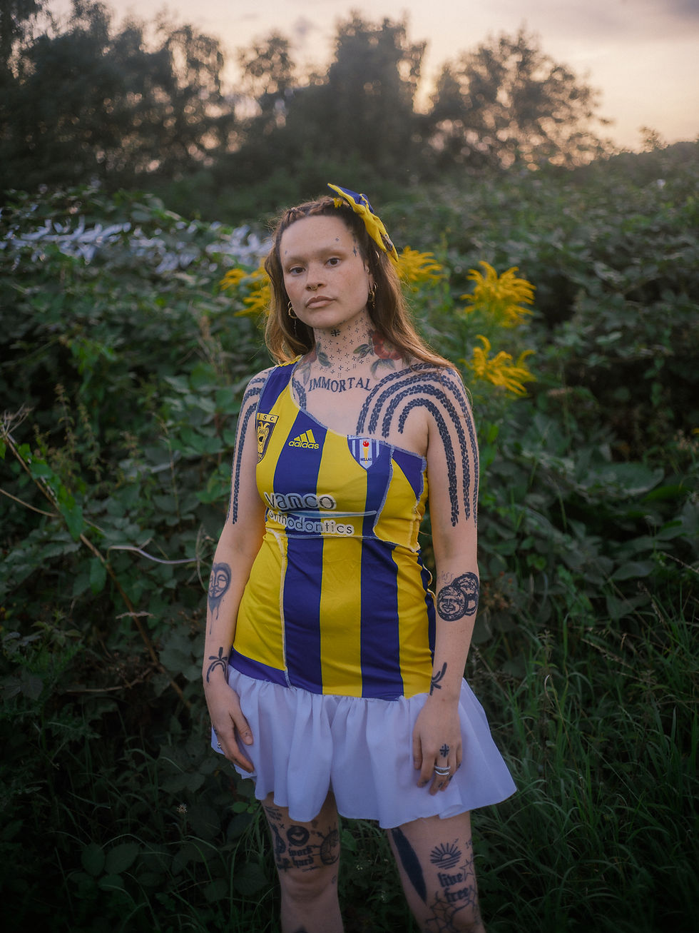 Thumbnail: Reworked Football one shoulder frill dress