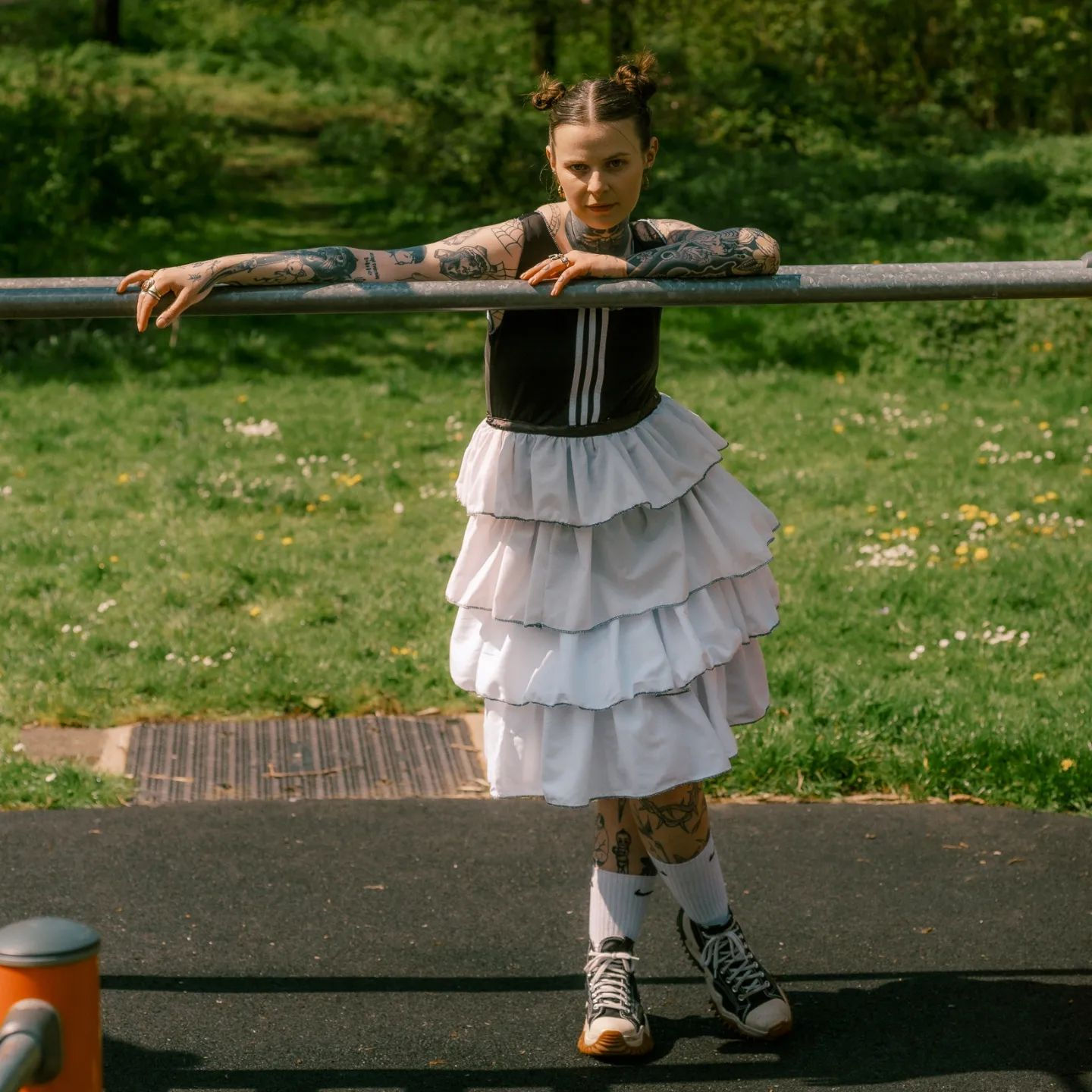 Reworked / Handmade Adidas RaRa frilly dress