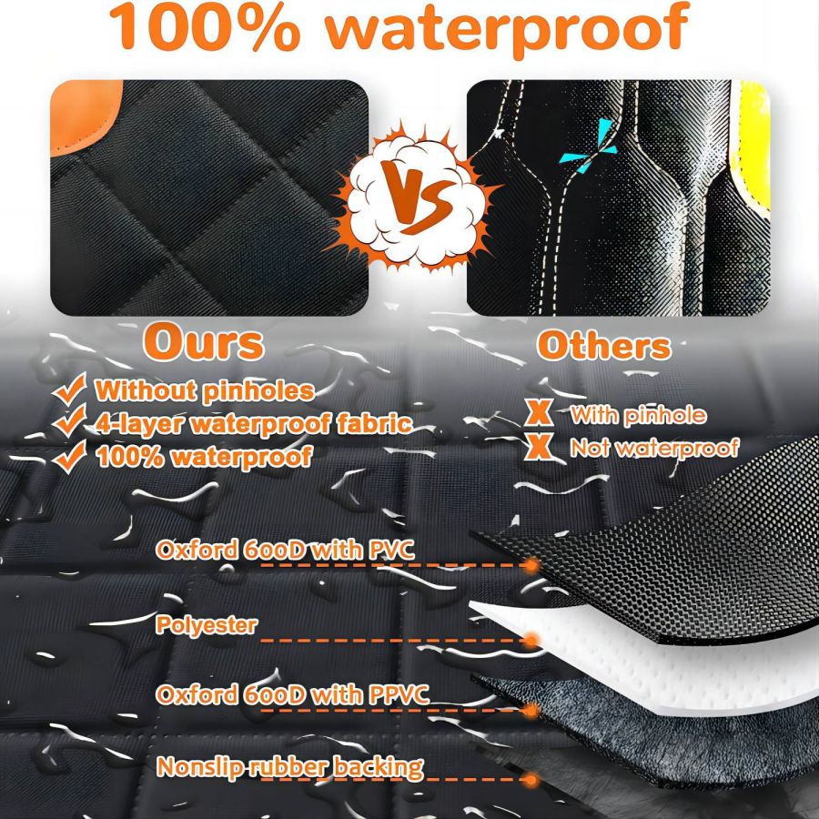 Thumbnail: Dog Car Seat Cover for Back Seat, 100% Waterproof Dog Car Hammock with Visual Me