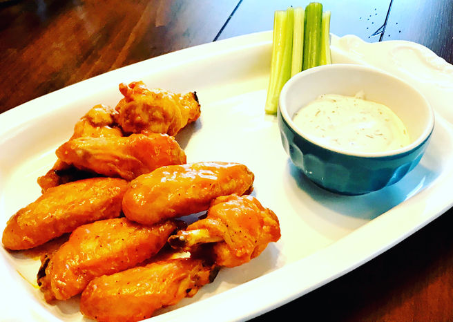 Oven Baked Buffalo Wings with Homemade Ranch