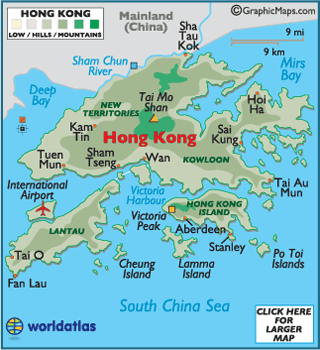Kaart Hong Kong