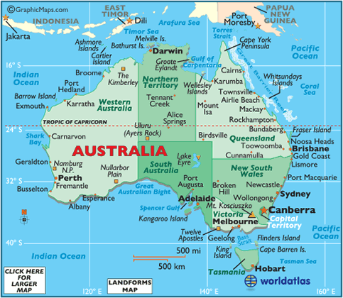 Kaart Australie