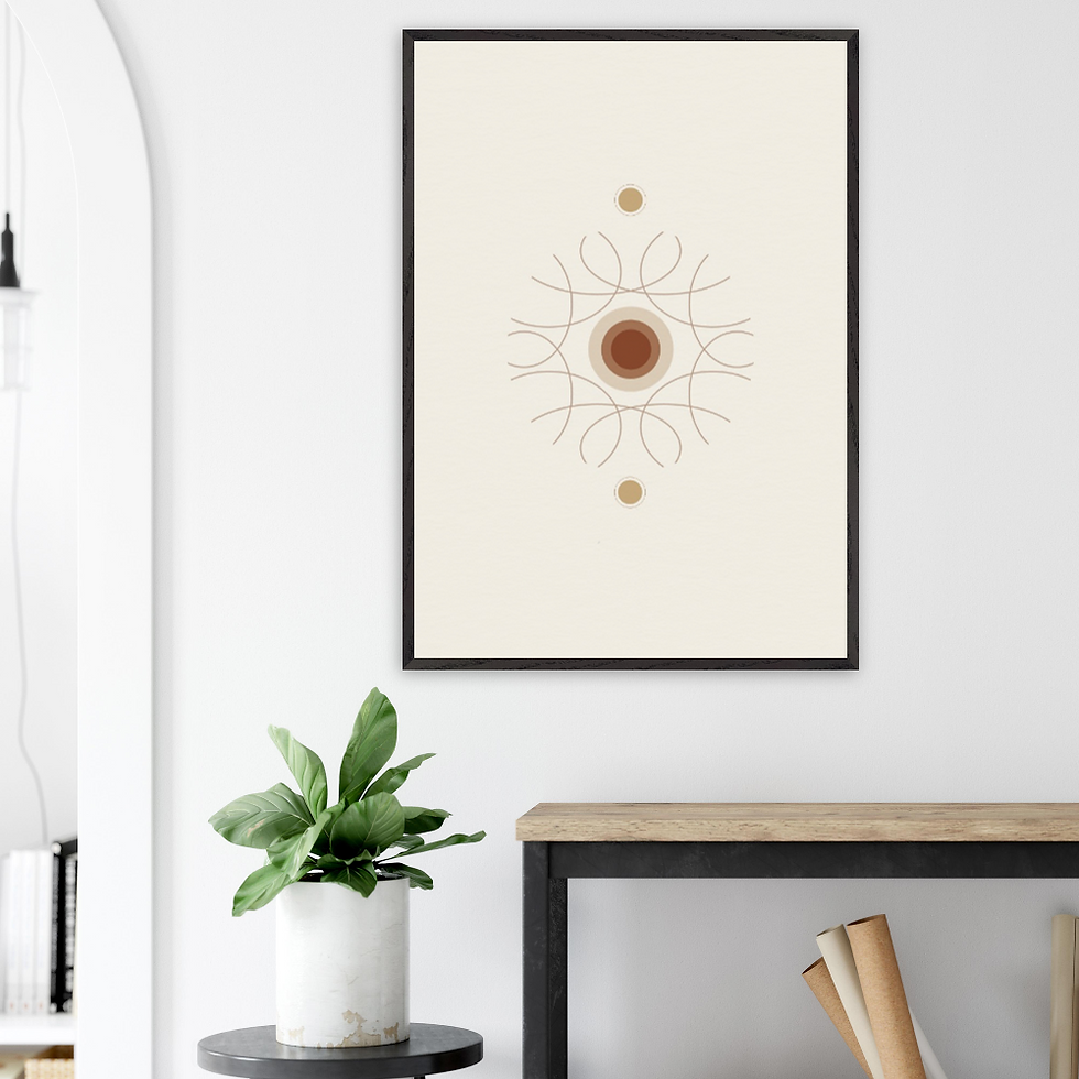 Quiet Harmony — limited edition framed abstract wall art, rhythmic geometric forms, soft tones, Pencil Spark 2026