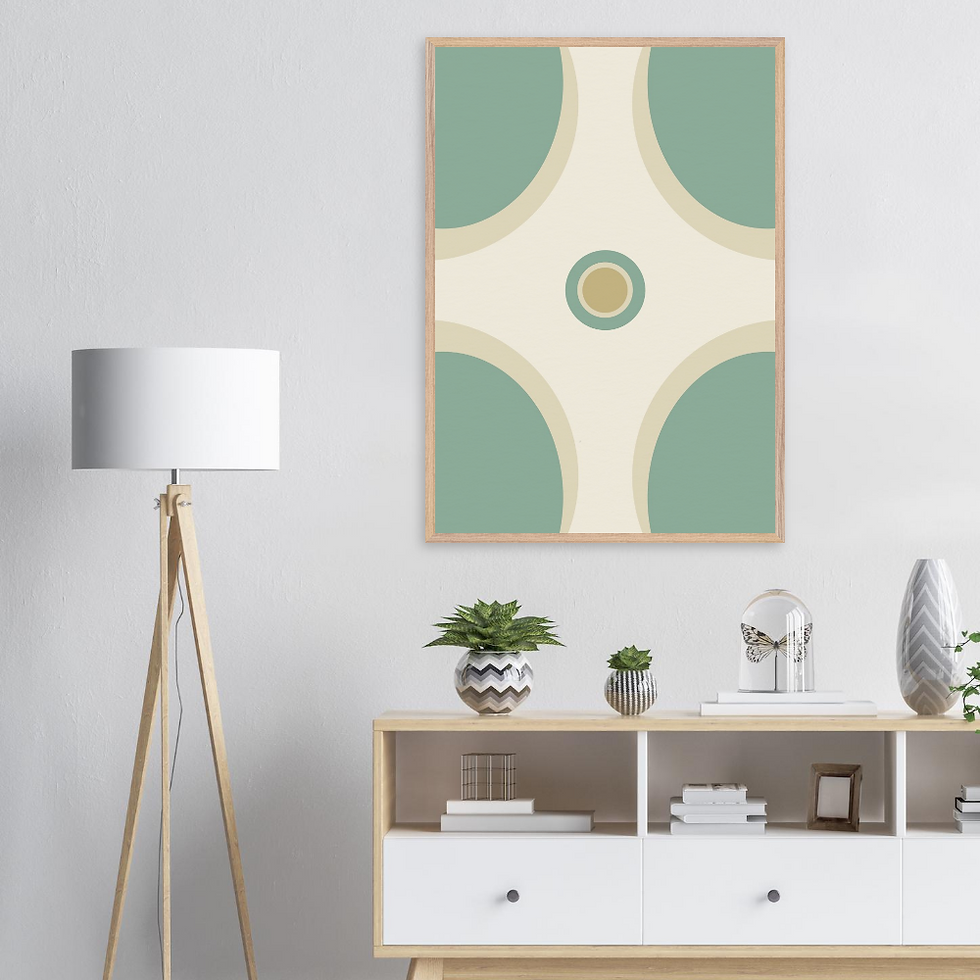 The Surrounding Self — limited edition framed conceptual abstract art, soft symmetrical tones, Pencil Spark 2026