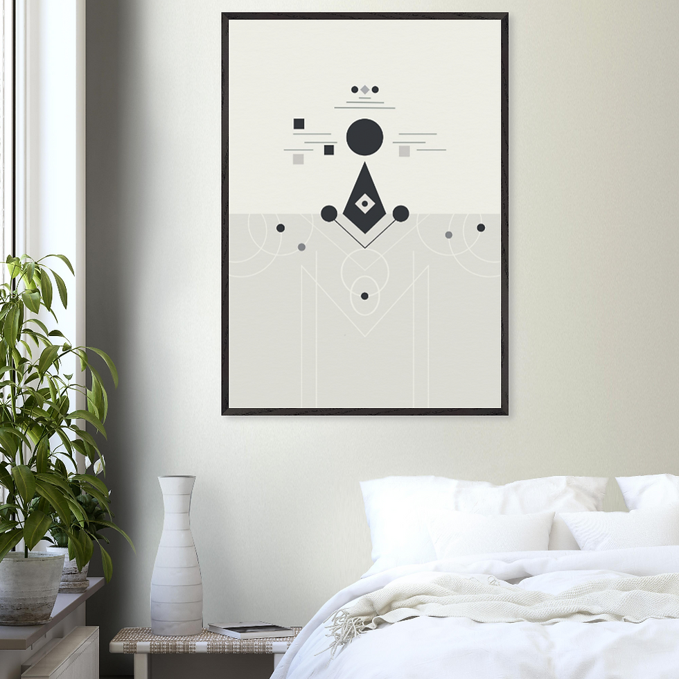 The First Awareness — limited edition framed minimalist geometric abstract art, Pencil Spark, edition of 50, 2026