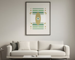 Quiet Awakening artwork displayed in a modern minimalist living room
