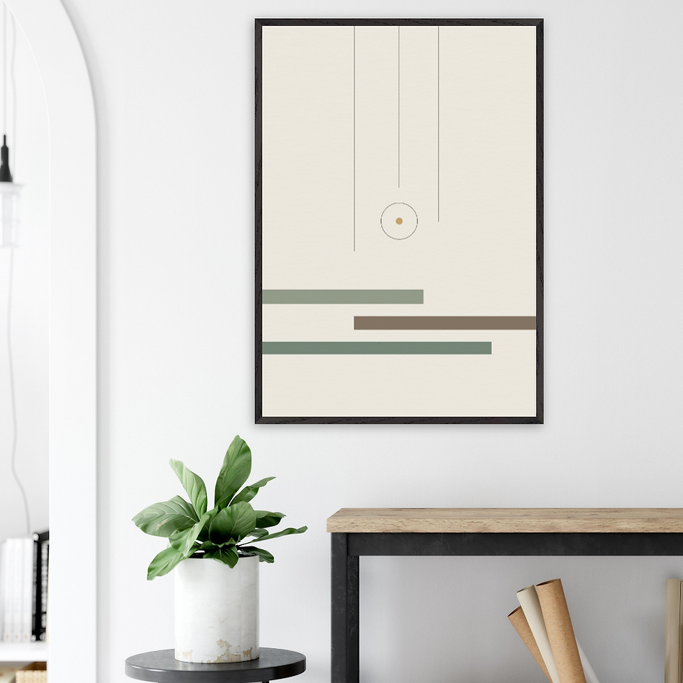 The Source — limited edition framed minimalist abstract art, single focal point, cream palette, Pencil Spark 2026