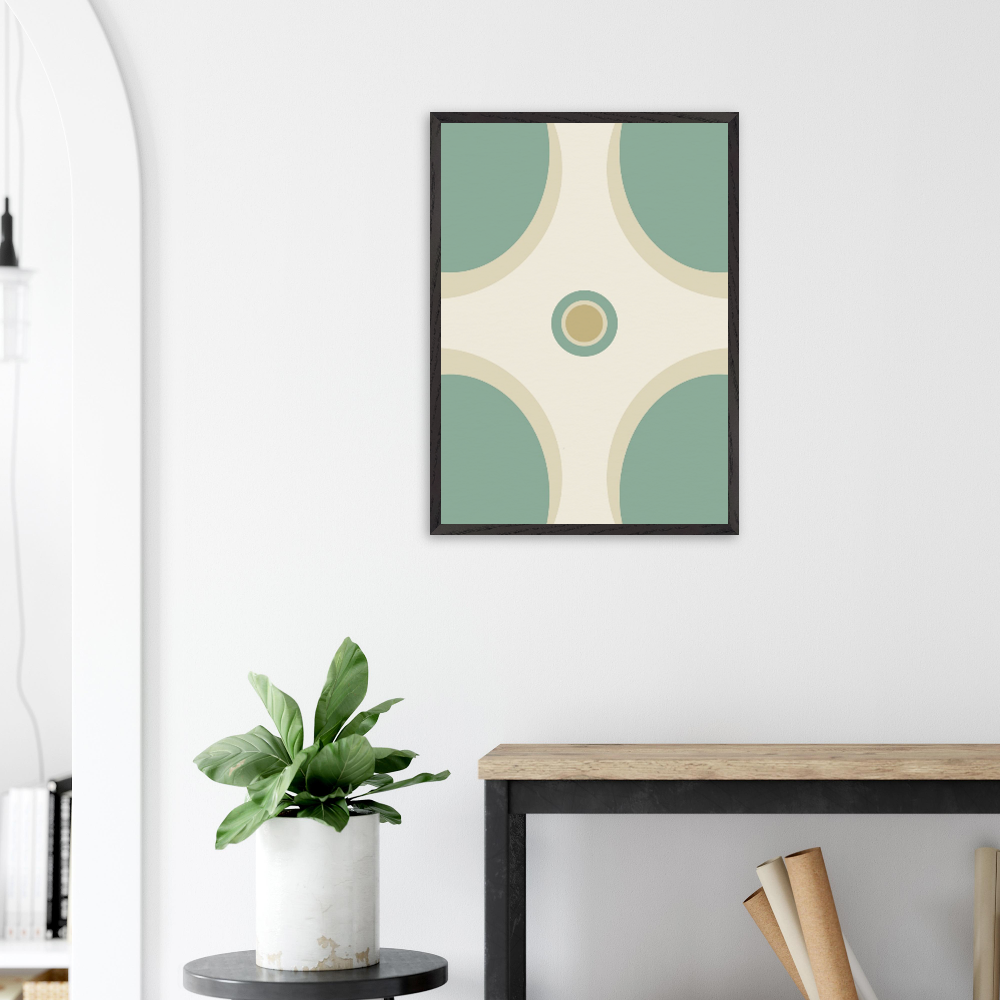 The Surrounding Self — limited edition framed conceptual abstract art, soft symmetrical tones, Pencil Spark 2026