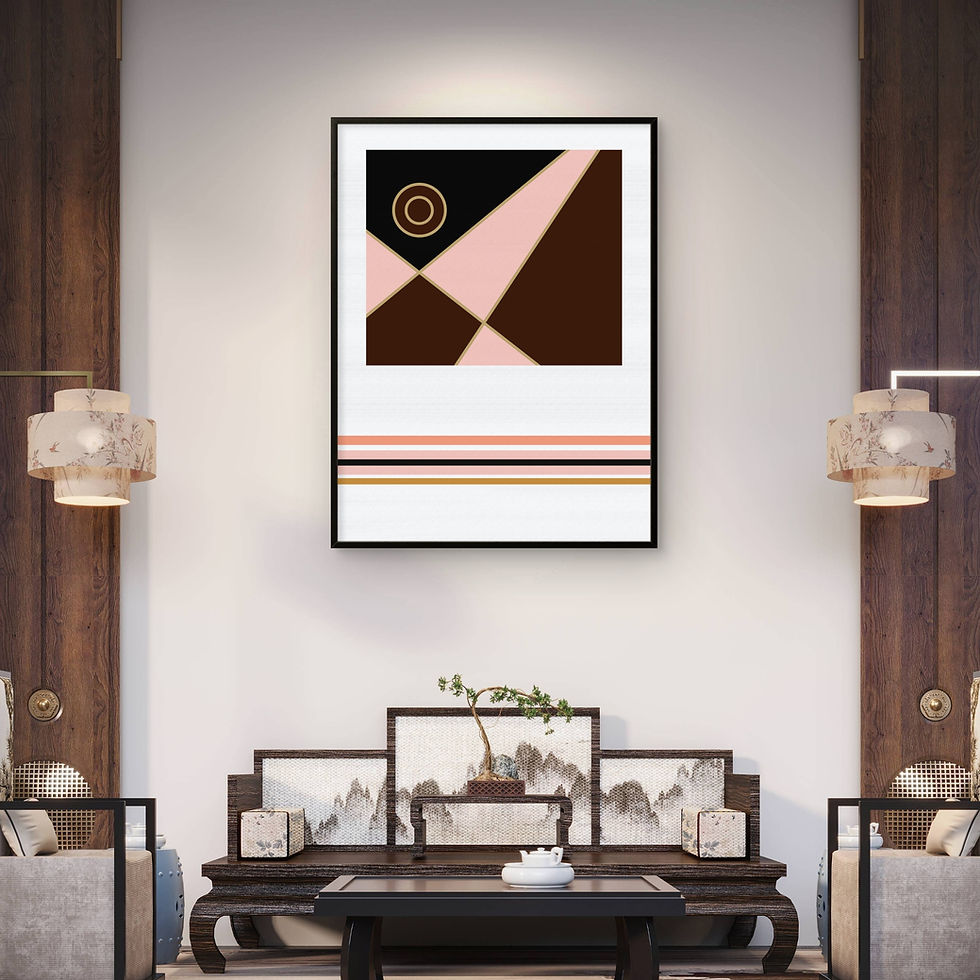 Vertex Field Modularism abstract geometric fine art print.
