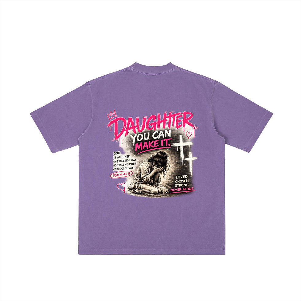Thumbnail: Daughter God is with you Vintage Wash Drop Shoulder T-shirt