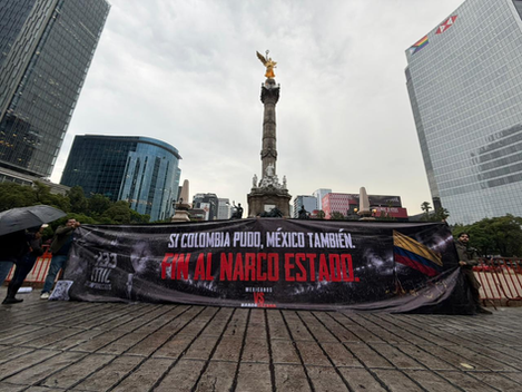 Mexicanos contra Narco Estado realizó protesta en el Ángel para visibilizar crisis de desapariciones y violencia