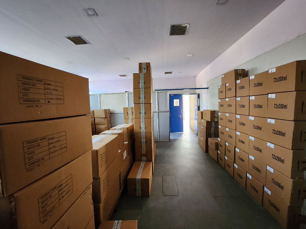 Walter Healthcare's state-of-the-art pharmaceutical warehouse, meticulously organized and maintained to ensure the highest standards of quality and safety for pharmaceutical products.