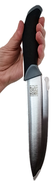 Kitchen Knife with laser engraved QR code for traceability