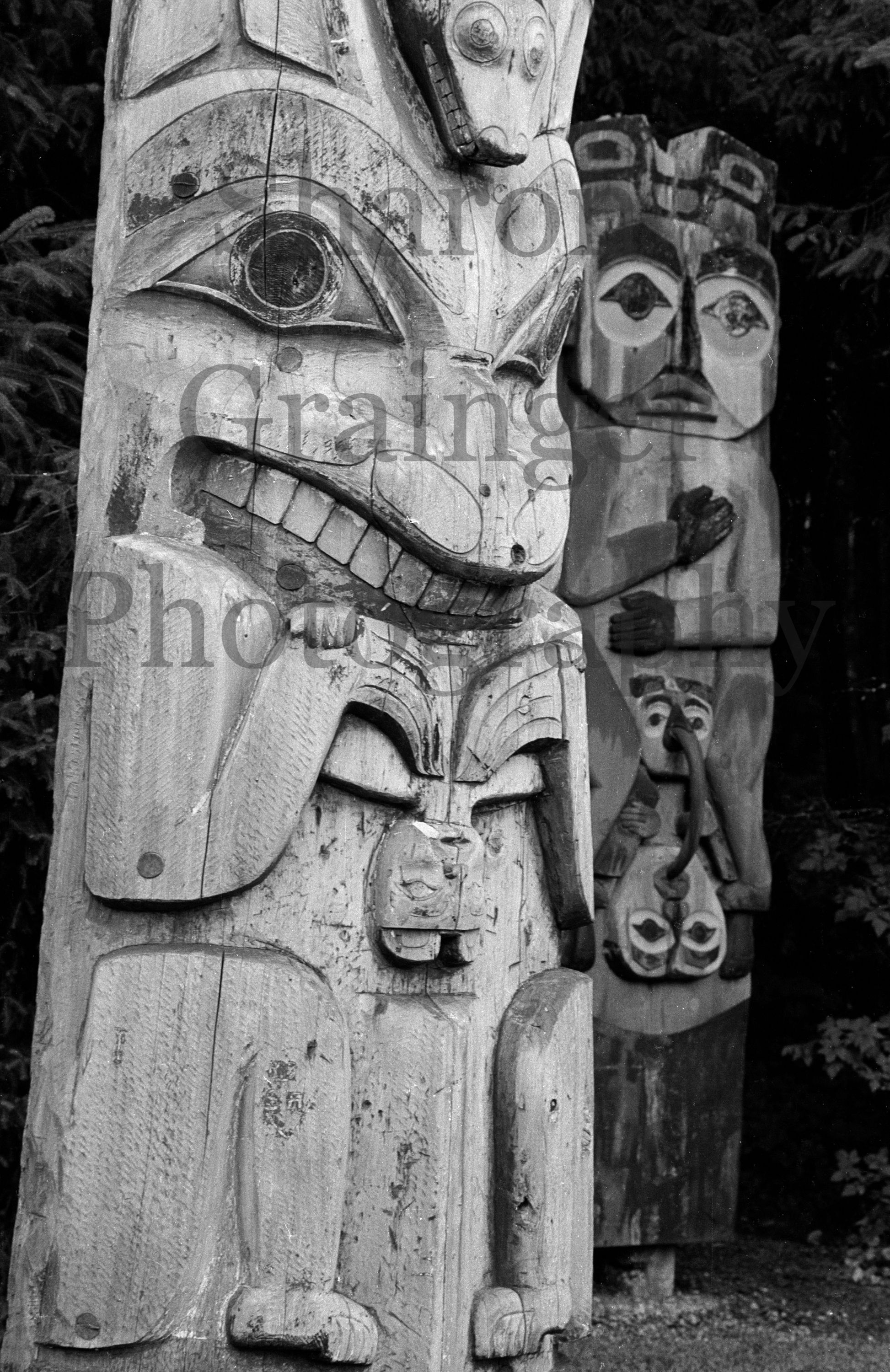 totems in Sitka National Park