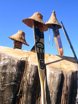 Paddles and hats....taken at Canoe Journey celebration held once a year in the NW Coast