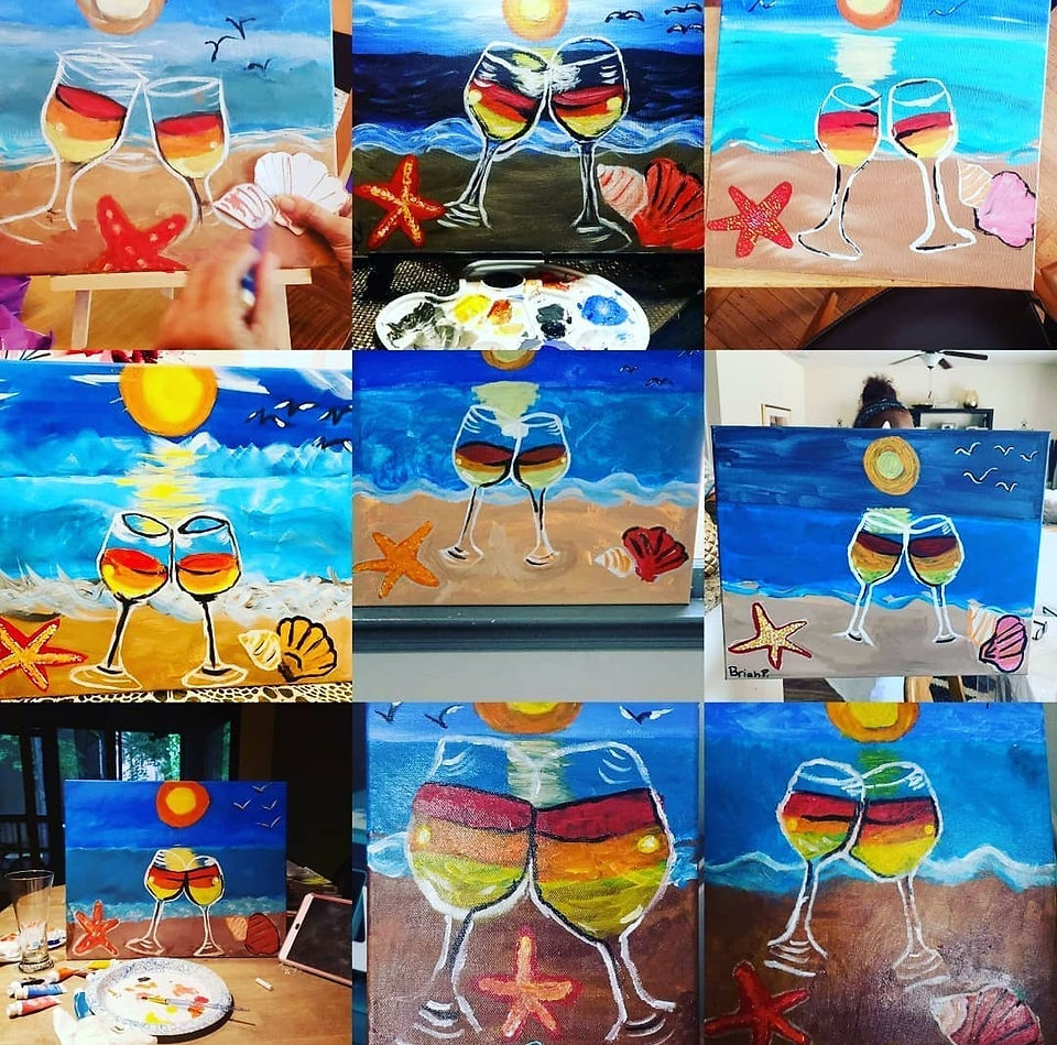 A collage of my students' paintings