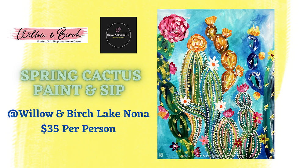 Spring Cactus Paint & Sip