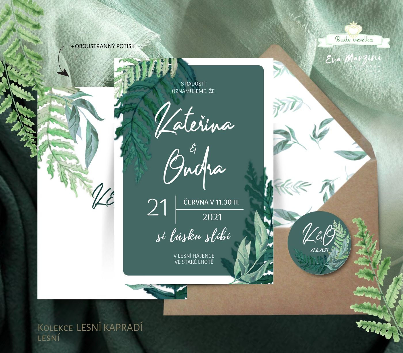 Lesní kapradí, zelená - vzorek