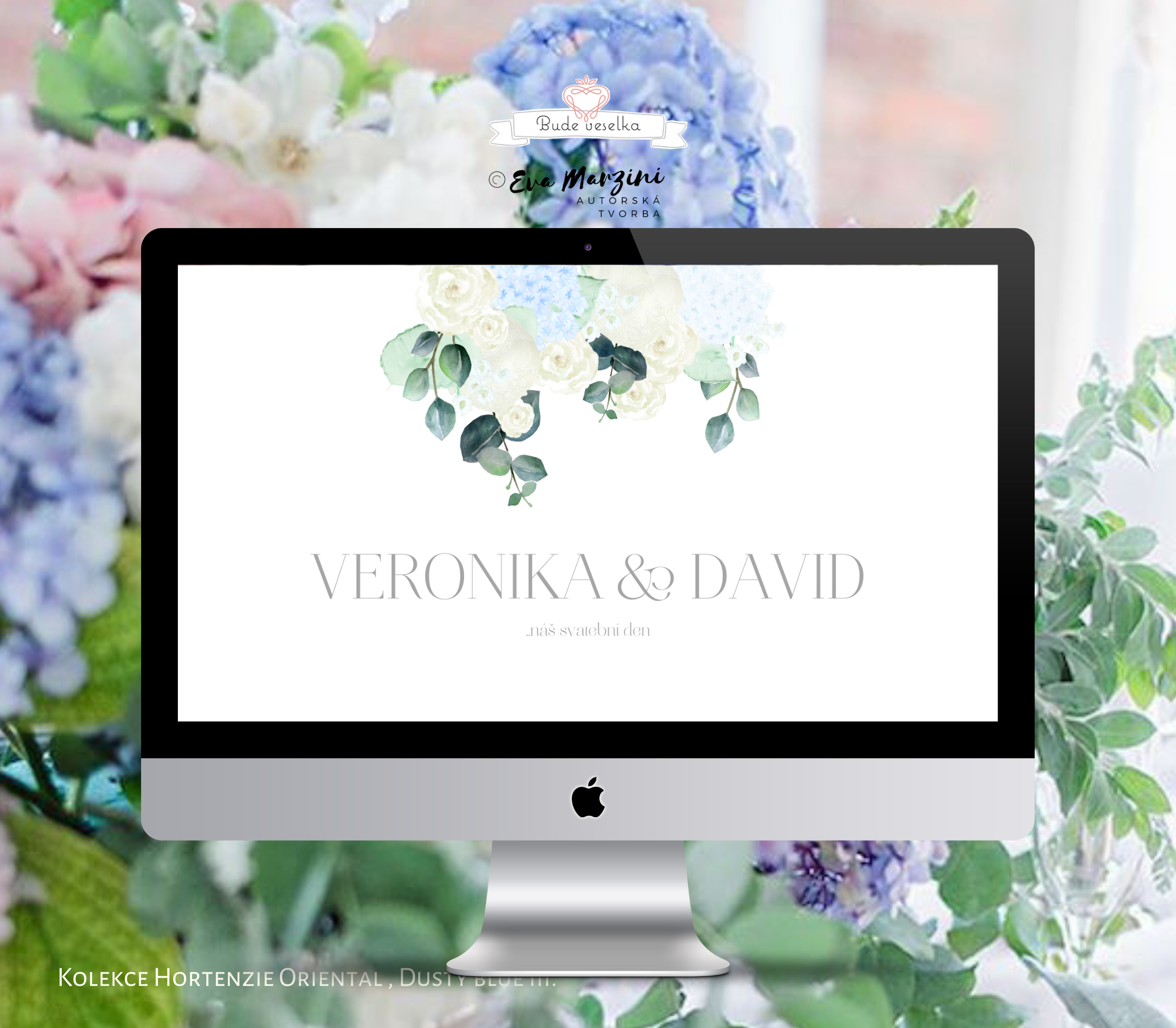 Svatební web Hortenzie Oriental, bílá
