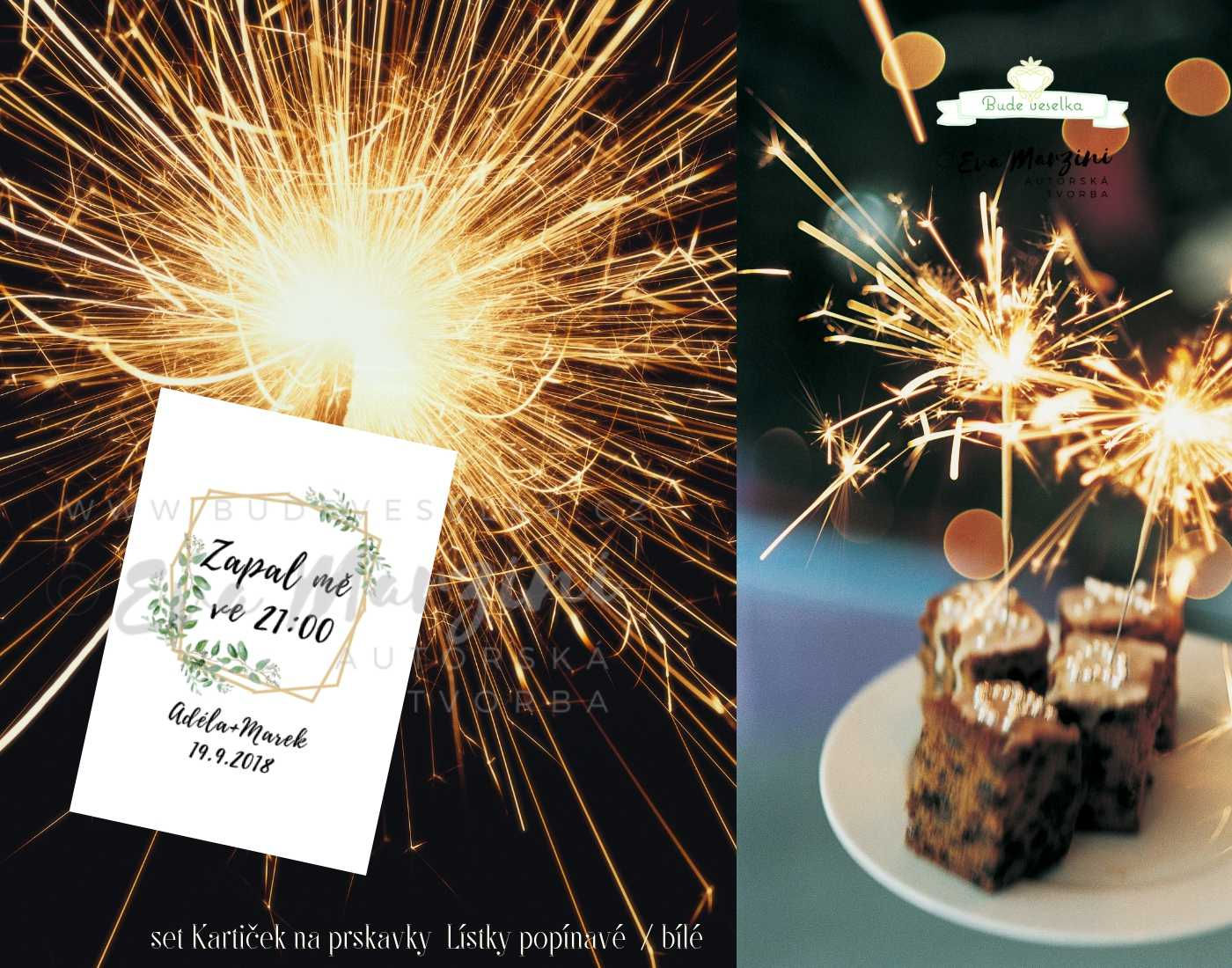 Set 30 ks kartiček na prskavky Lístky popínavé, No.1