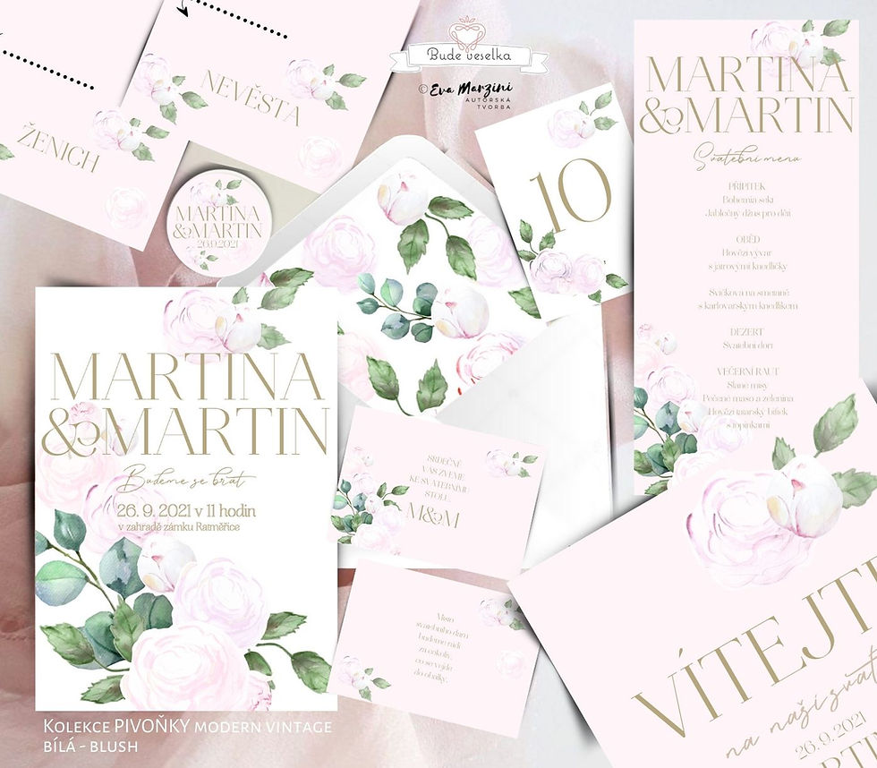 Miniatura: Plakát Harmonogram Pivoňky Vintage, A3 - blush - tištěný