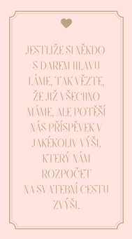 Miniatura: Svatební pozvánky/ na dary Modern vinatge - v růžové / zlaté, 90x50/100mm ti