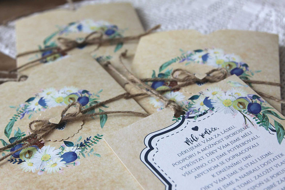 Miniatura: Poděkování rodičům/svědkům, Luční veselka, v bílé - 120x170 mm - tištěné