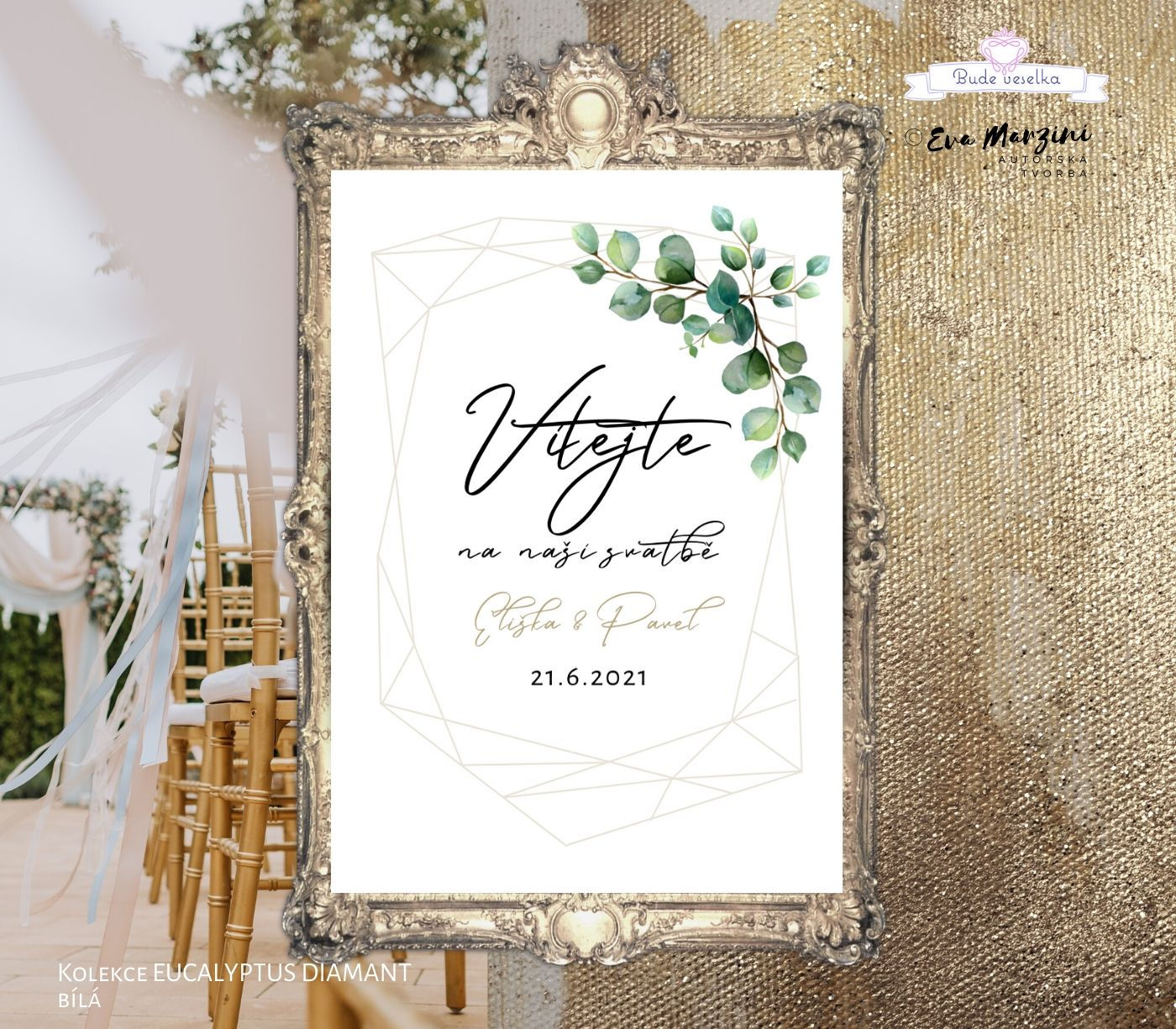 Plakát Vítejte Eucalyptus Diamant, A3 - bílá - tištěný