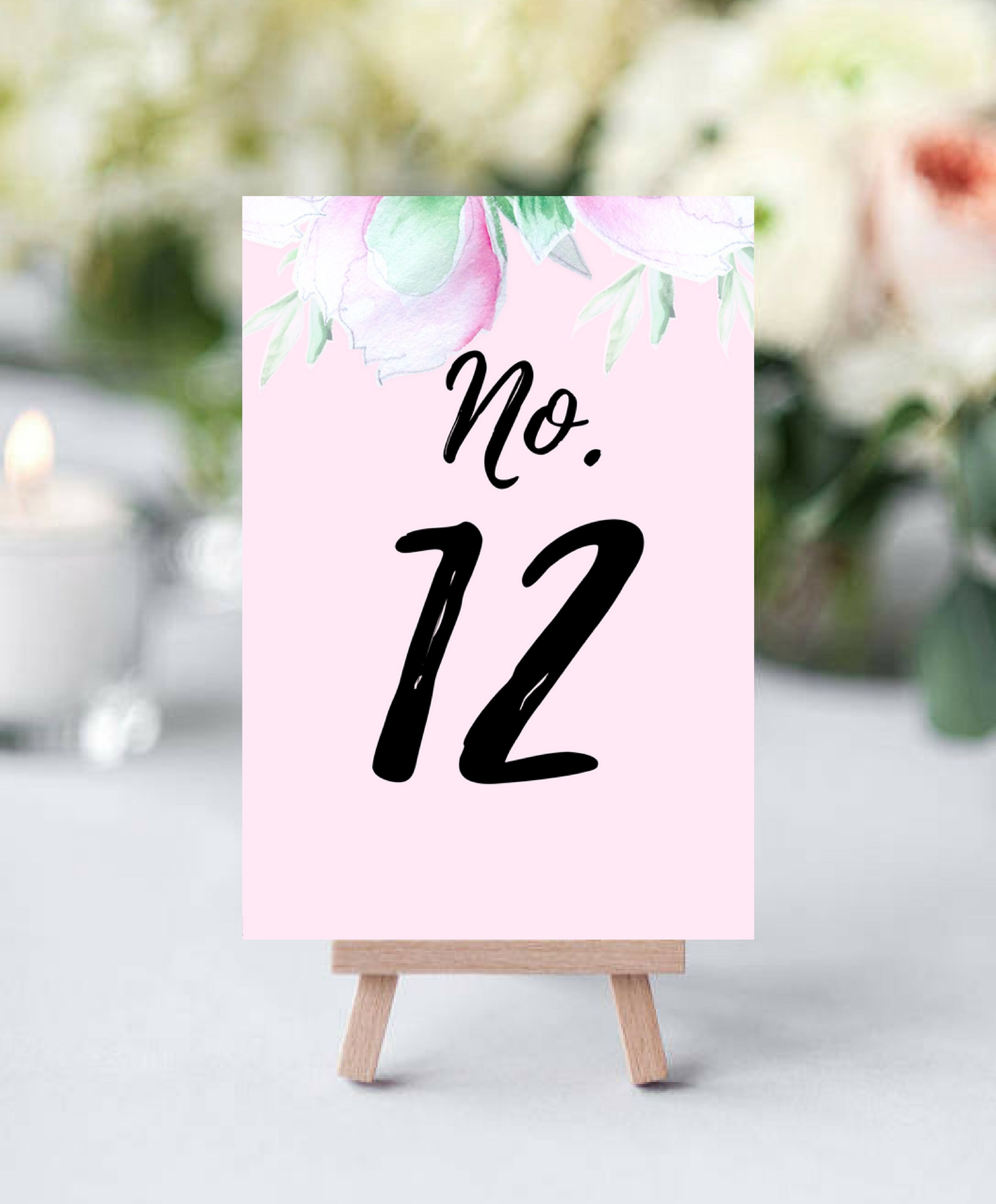 Čísla 1-10 na stoly Poupě No.2, růžové