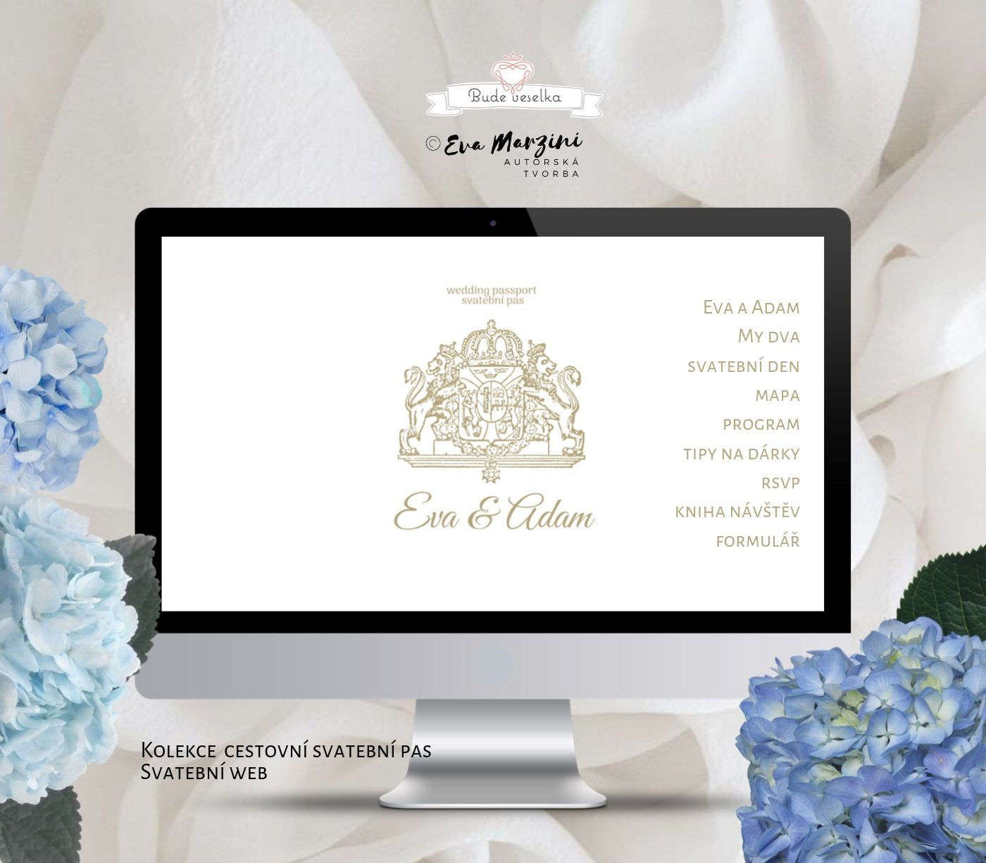 Svatební web Svatební pas, bílý