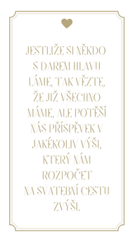 Miniatura: Svatební pozvánky/ na dary Modern vinatge - v bílé / šedé, 90x50/100mm
