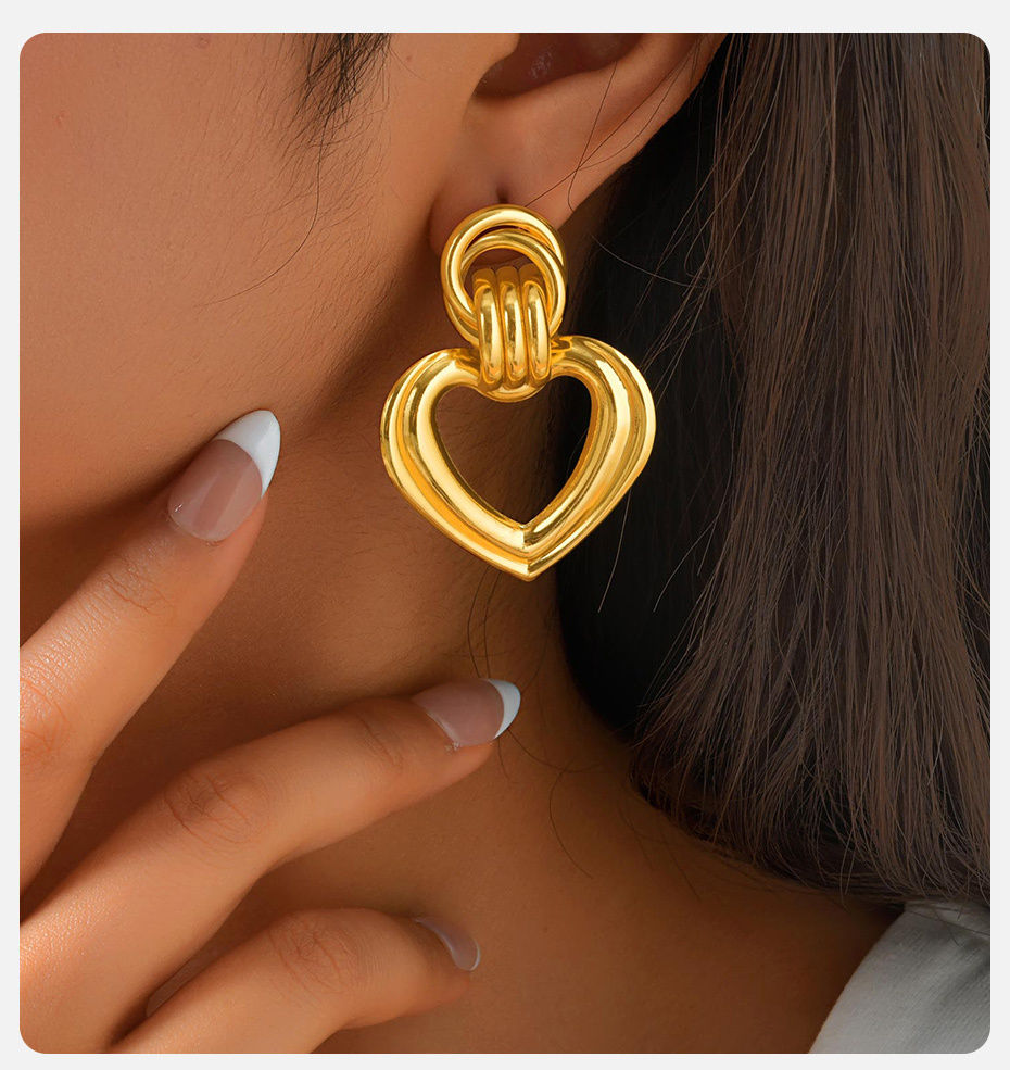 Vnox Twisted Drop Dangle Earrings For Women Gold Color Geometric Circular Condui