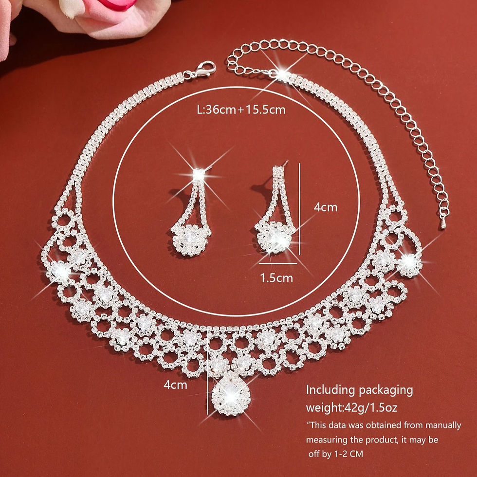 Thumbnail: Luxury Gold Crystal Bridal Jewelry Set, Sparkling Rhinestone Choker Necklace & D