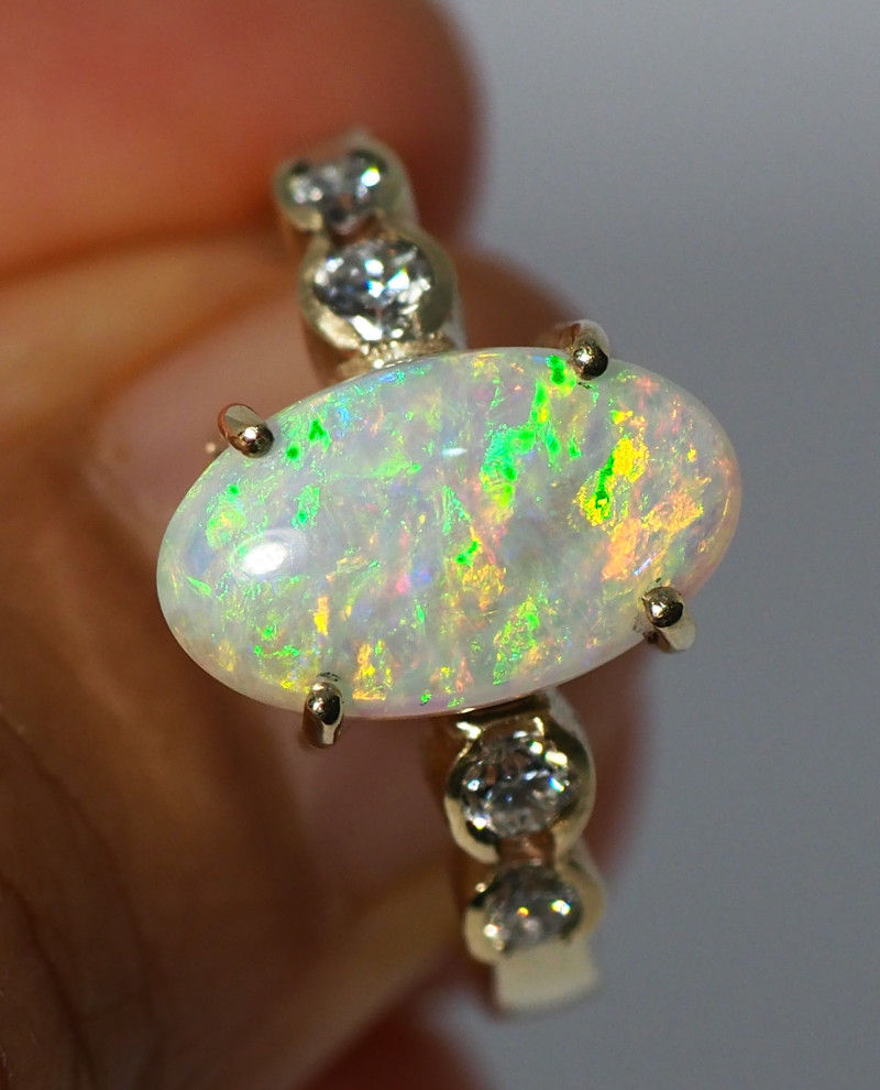 Thumbnail: 13.80CT 9CT GOLD RING WITH SOLID GEM COOBER PEDY OPAL J05