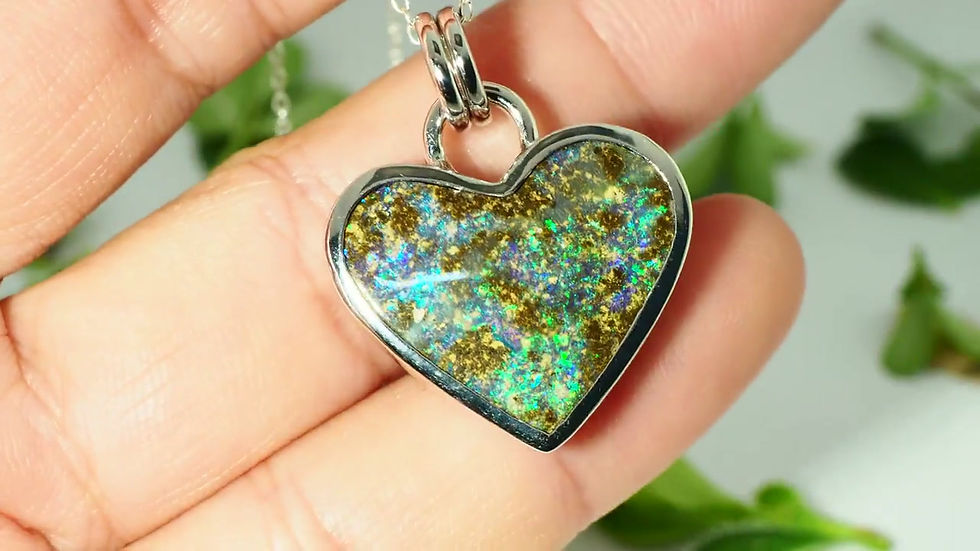 Thumbnail: 30.25CT QUEENSLAND BOULDER OPAL HEART PENDANT N38