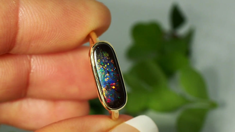 Thumbnail: 14.95CT 14CT GOLD RING WITH SOLID BOULDER OPAL N28