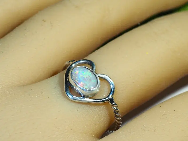 Thumbnail: 7.05CT CRYSTAL OPAL RING SET IN SILVER OE158