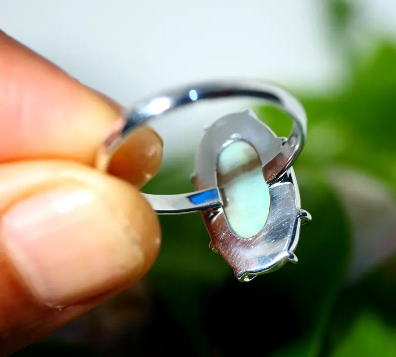 Thumbnail: 14.90CT SILVER ANDAMOOKA OPAL RING SIZE 9.2 US OE280