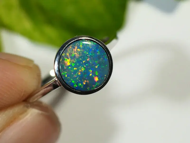 Thumbnail: 8.60CT DOUBLET OPAL RING SET IN SILVER OE136