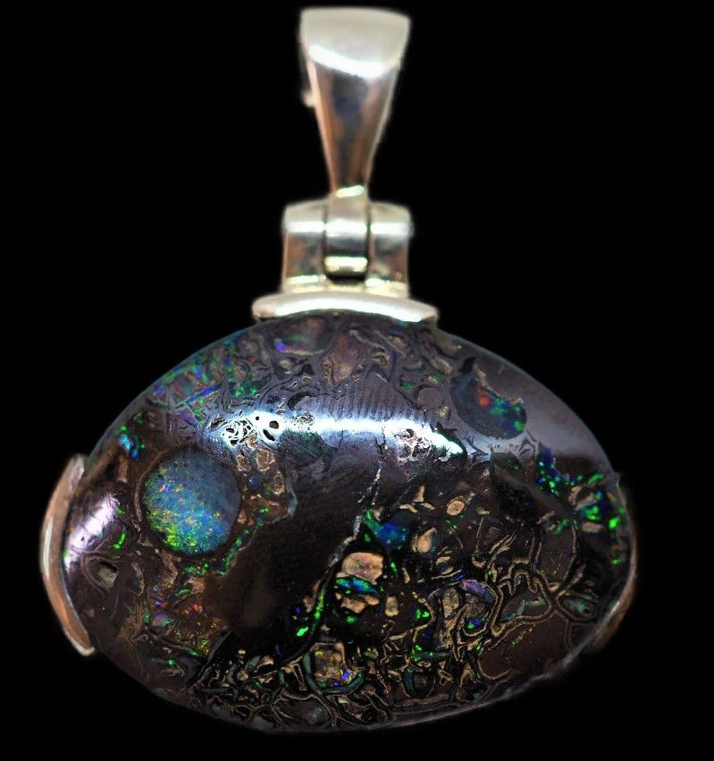 Thumbnail: 74.60CT VIEW SILVER PENDANT KOROIT BOULDER OPAL