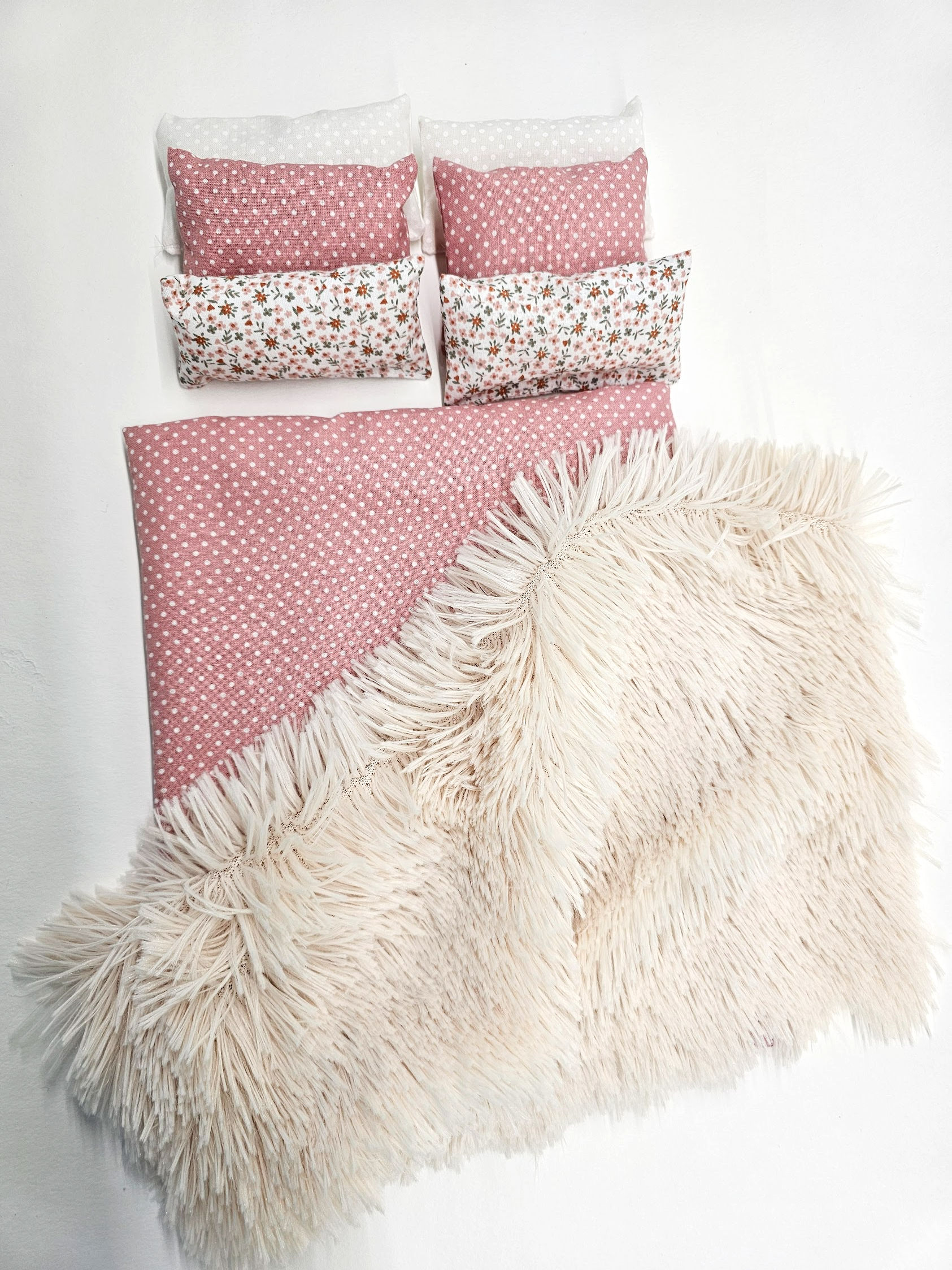 Ložní sada pro Barbie a Kena - starorůžová