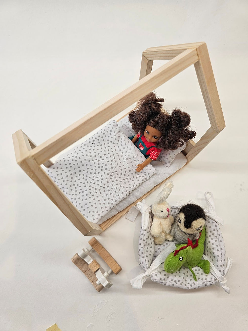 Miniatura: Ložní sada do Dětské postýlky - bílá s puntíky