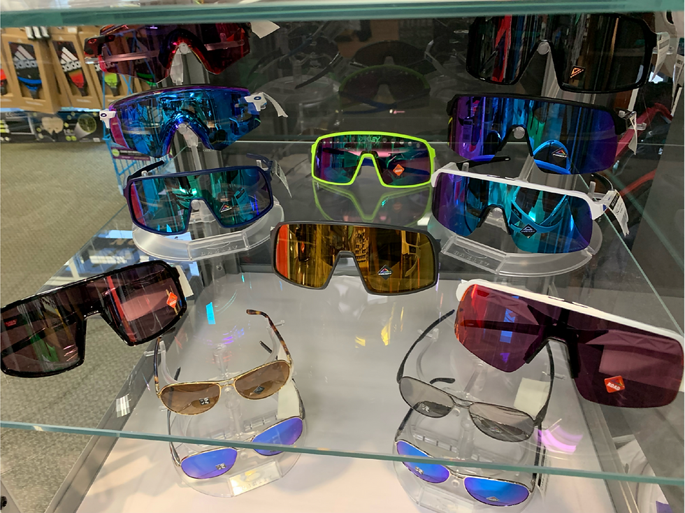 All Oakley sunglasses on display at our Centennial store